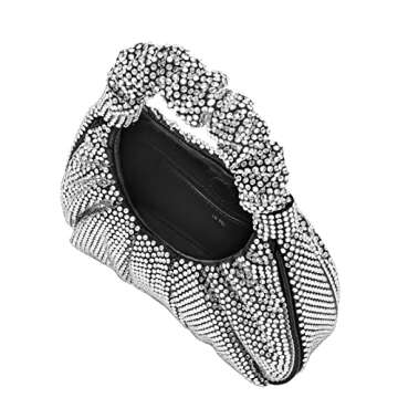 JW PEI Women's Gabbi Ruched Hobo Handbag - Artifical Crystal Medium Black