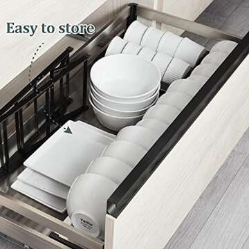 Yedio 3 Tier Serving Tray, Porcelain Three Tiered Serving Trays Platters for Cake Dessert Fruit Appetizers Cupcake, Foldable Ceramic Serving Stand for Party Entertaining Food Display, Dishwasher Safe