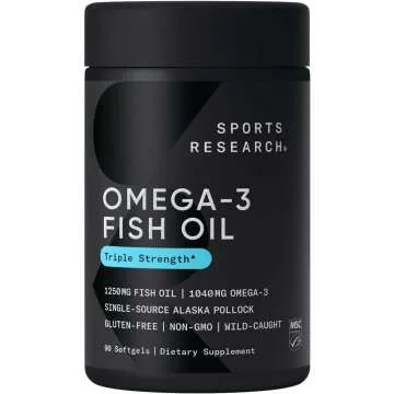 Triple Strength Omega 3 Fish Oil - Burpless - 1250mg