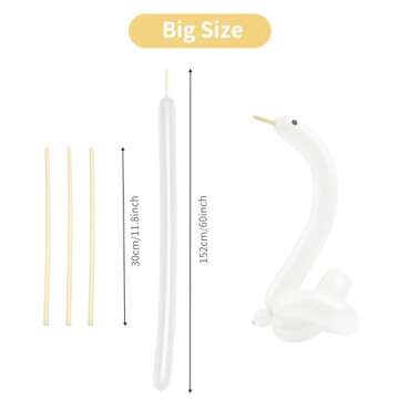 RUBFAC 100pcs Clear 260 Balloons Clear Long Skinny Latex Balloons for Animal Balloons, Transparent T...