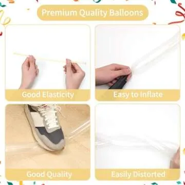 RUBFAC 100pcs Clear 260 Balloons Clear Long Skinny Latex Balloons for Animal Balloons, Transparent Twisting Animal Balloons for Kids Party Balloons Garland Birthday Wedding Party Decorations