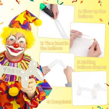 RUBFAC 100pcs Clear 260 Balloons Clear Long Skinny Latex Balloons for Animal Balloons, Transparent Twisting Animal Balloons for Kids Party Balloons Garland Birthday Wedding Party Decorations