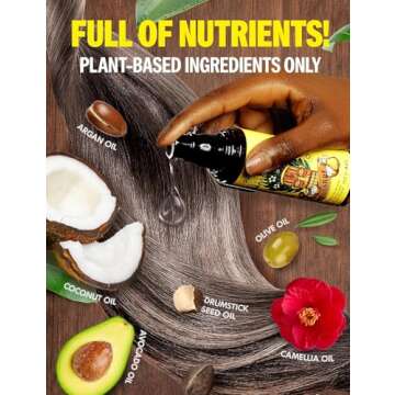 MEDIALL Premium Hair Oil for Frizzy & Damaged Hair |Hair Regrowth Tonic | Hydrating & Moisturizing Hair Growth Serum w/Coconut, Argan, Avocado, Camellia Seed & Olive Oils (1.85 fl oz)