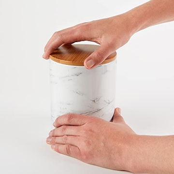 DII Ceramic Canister Set for Kitchen with Lids in White Marble