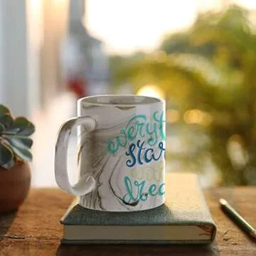 PYD Life 8 Pack Sublimation Mugs Blanks 11 OZ Gray Marble Texture Coffee Mugs Ceramic Photo Cups Bul...