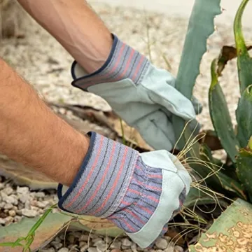 Leather Palm Work Gloves 60 Pair Pack - Durable & Safe