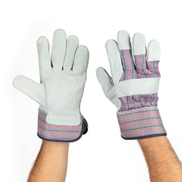 Leather Palm Work Gloves 60 Pair Pack - Durable & Safe