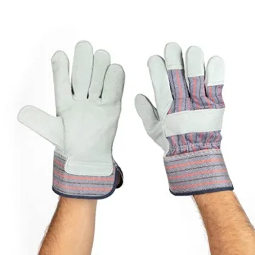 Leather Palm Work Gloves 60 Pair Pack - Durable & Safe