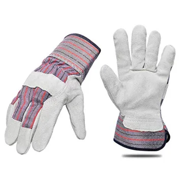 Leather Palm Work Gloves 60 Pair Pack - Durable & Safe