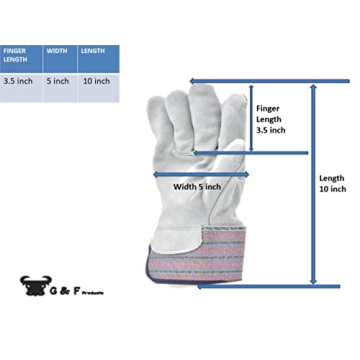 Leather Palm Work Gloves 60 Pair Pack - Durable & Safe