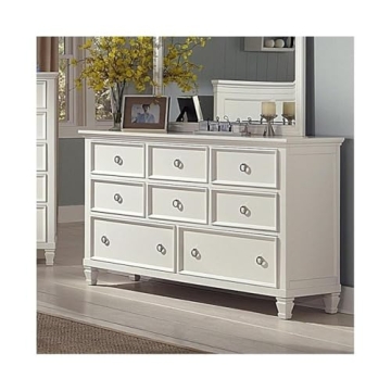 Tamarack Solid Wood 8-Drawer Dresser, Elegant White Finish