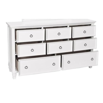 Tamarack Solid Wood 8-Drawer Dresser, Elegant White Finish