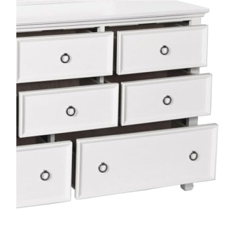 Tamarack Solid Wood 8-Drawer Dresser, Elegant White Finish