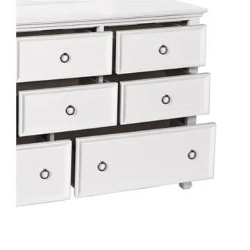 Tamarack Solid Wood 8-Drawer Dresser, Elegant White Finish
