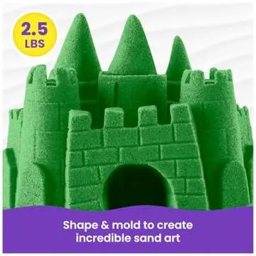 Kinetic Sand, 2.5lbs Green Play Sand, Moldable Sensory Toys for Kids, Resealable Bag, for Ages 3 and up