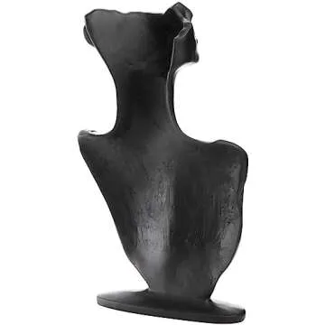 Peohud Jewelry Mannequin Display, Necklace Display Stand for Selling, Black Resin Pendant Jewelry Bust Organizer Holder for Earrings, Rings, Boutique, Trade Show