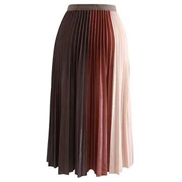 Chic Color Block Midi Skirt for Elegant Occasions