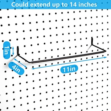 Extendable Paper Towel Holder for Pegboard - 4 Packs, Black