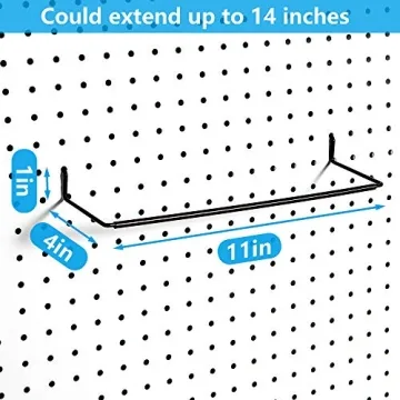 Extendable Paper Towel Holder for Pegboard - 4 Packs, Black