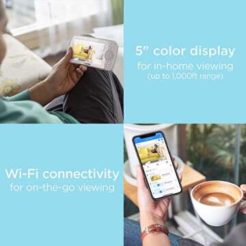 Motorola Connect60 by Hubble Connected Video Baby Monitor - 5" Parent Unit and 1080p Wi-Fi Viewing for Baby, Elderly, Pet - 2-Way Audio, Night Vision, Digital Zoom, Hubble App
