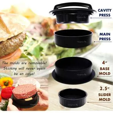 Meykers Non-Stick Burger Press with 100 Wax Papers