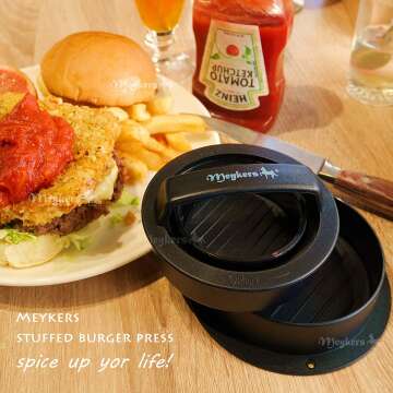 Meykers Non-Stick Burger Press with 100 Wax Papers