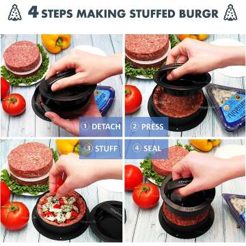 Meykers Non-Stick Burger Press with 100 Wax Papers