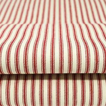 Roc-lon 100% Cotton Ticking Fabric in Striped Red - 44" Wide