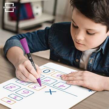 SCRIBBLEDO Dry Erase Long Multiplication Board 9"x12" Double Sided Practice Whiteboard with 2x1 & 2x2 Digit Multiplication for Home, School, Classroom, Kids, Students Math Manipulatives Lapboard