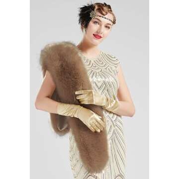 BABEYOND Women’s Faux Fake Fur Collar Shawl Faux Fur Scarf Wrap for Winter Coat 1920s Flapper Outf...