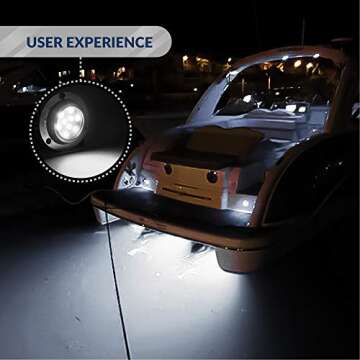 Five Oceans Round 9 Cool White LED Underwater Boat Light with Stainless Steel Bezel (Pair) FO-3732-M2-FM