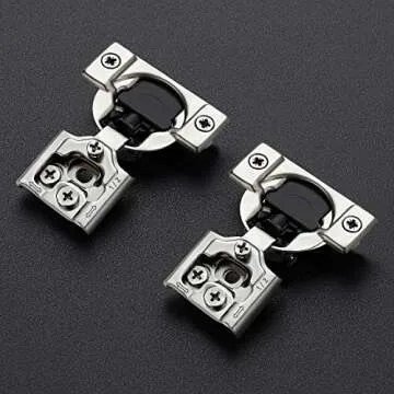 Ravinte 60 Pack 30 Pairs Overlay Soft Close Hinges for Cabinets - Satin Nickel Stainless Steel