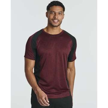 5 Pack Men’s Active Quick Dri Dry Fit Crew Neck T Shirts Athletic Running Gym Workout Short Sleeve...