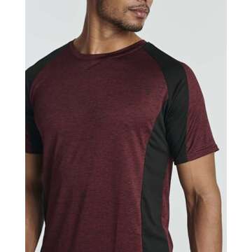 5 Pack Men’s Active Quick Dri Dry Fit Crew Neck T Shirts Athletic Running Gym Workout Short Sleeve Tee Tops Camisas para Hombres Summer