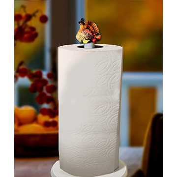 Christmas Kitchen Decor - Unique Paper Towel Holder W/Interchangeable Seasonal Decoration Tops - Christmas Paper Towel Holder - Holiday Tops Christmas Tree, Turkey Pumpkin 3 Fall
