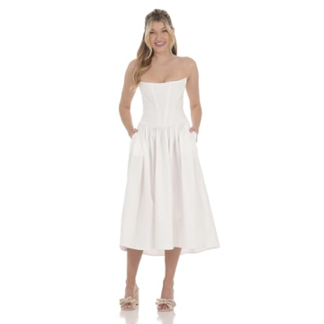 Stylish Strapless Corset Midi Dress in White for Every Occasion