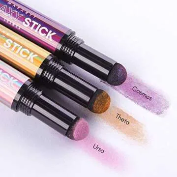 Makartt Galaxy Sticks Chrome Nail Powder Pen Holographic Nail Powder 3 Colors Air Cushion Pen Mirror Effect Nail Art DIY Gel Nail Decoration Nail Kit