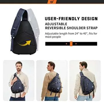 SKYSPER Sling Laptop Bag (Up to 13 Inch) - 18L Crossbody Sling Backpack Travel Shoulder Bag Hiking Daypack for Men Women(Navyblue)