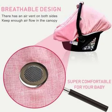 Waterproof Baby Car Seat Cover，YVMVDV Patented Pink Cold Weather Carseat Cover for Babies,Infant Car Seat Cover Canopy for Girls, Windproof Car Seat Canopy for Girls, Keeps Babies Warm and Cozy