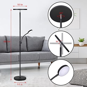 Dimunt LED Floor Lamp with Remote Control and Adjustable Light