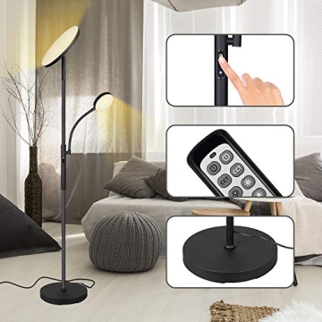 Dimunt LED Floor Lamp with Remote Control and Adjustable Light
