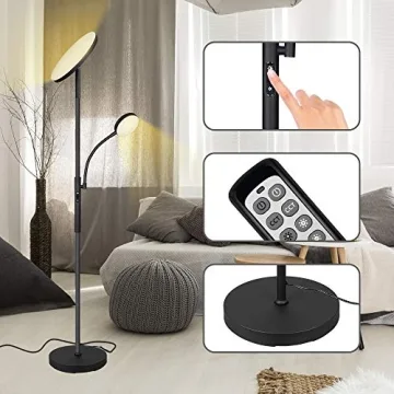 Dimunt LED Floor Lamp with Remote Control and Adjustable Light