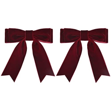 2PCS 5" Velvet Red Wine Hair Bows Girls Hair Clips Ponytail Holder Accessories for Women Girls Toddlers