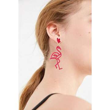 Bead Drop Earrings for Women Handmade Seed Bead Earrings Boho Beaded Dangle Studs Earring for Women ...