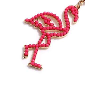 Bead Drop Earrings for Women Handmade Seed Bead Earrings Boho Beaded Dangle Studs Earring for Women Flamingo Animal Jewelry (Flamingo)