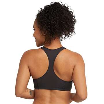 Hanes Women's Racerback Bralette Pack, Low Impact Sports Bra, Solid or Assorted, 3-Pack, White/Concrete Heather/Black