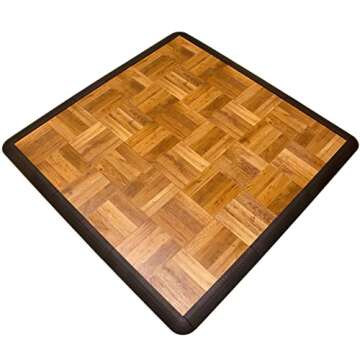 Big Floors 3X3OAKFLOOR Interlocking Lightweight Plastic Modular Dance Floor Kit (3' x 3'), Oak, 21 P...