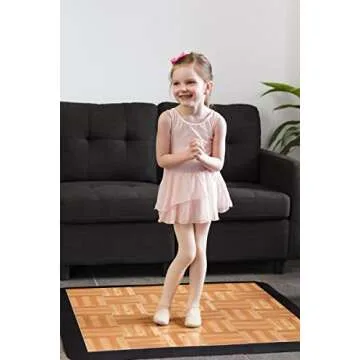 Big Floors 3X3OAKFLOOR Interlocking Lightweight Plastic Modular Dance Floor Kit (3' x 3'), Oak, 21 Piece