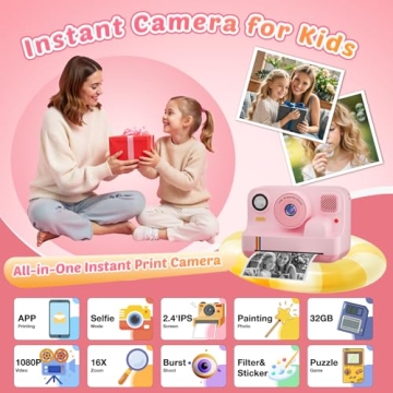 Instant Print Camera for Kids - Fun Photographic Toy