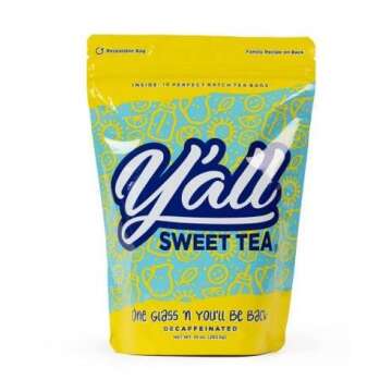 Y'all Sweet Tea - Pack of 10 Perfect Batch Tea Bags - One Gallon Size (DeCaffeinated)